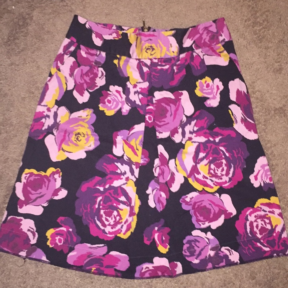 Express Floral Above the Knee Skirt